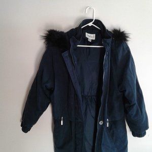 Cambridge Jacket    Forest Green with Black Fur Trimmed Hood. Womens Size P/M